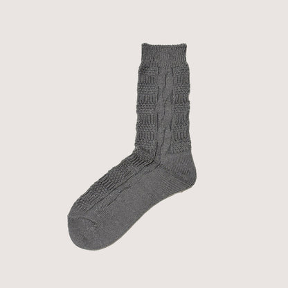 socks リンクス柄/縄編み