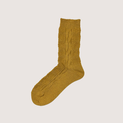 socks リンクス柄/縄編み